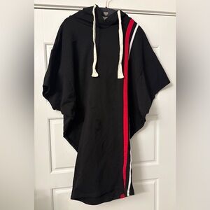 Junie‎ Black Red Oversized Relaxed Side Stripe Hoodie Athleisure Dress Small S 4